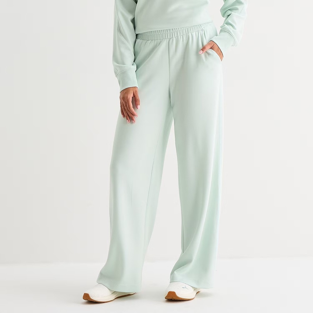MSRP $50 Xersion Scuba Luxe Womens M Mint Icing Mid Rise Active Pants Straight
